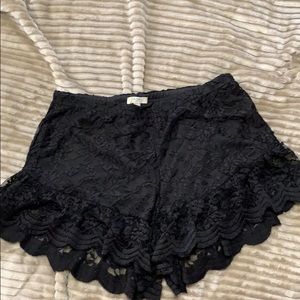Black lace shorts